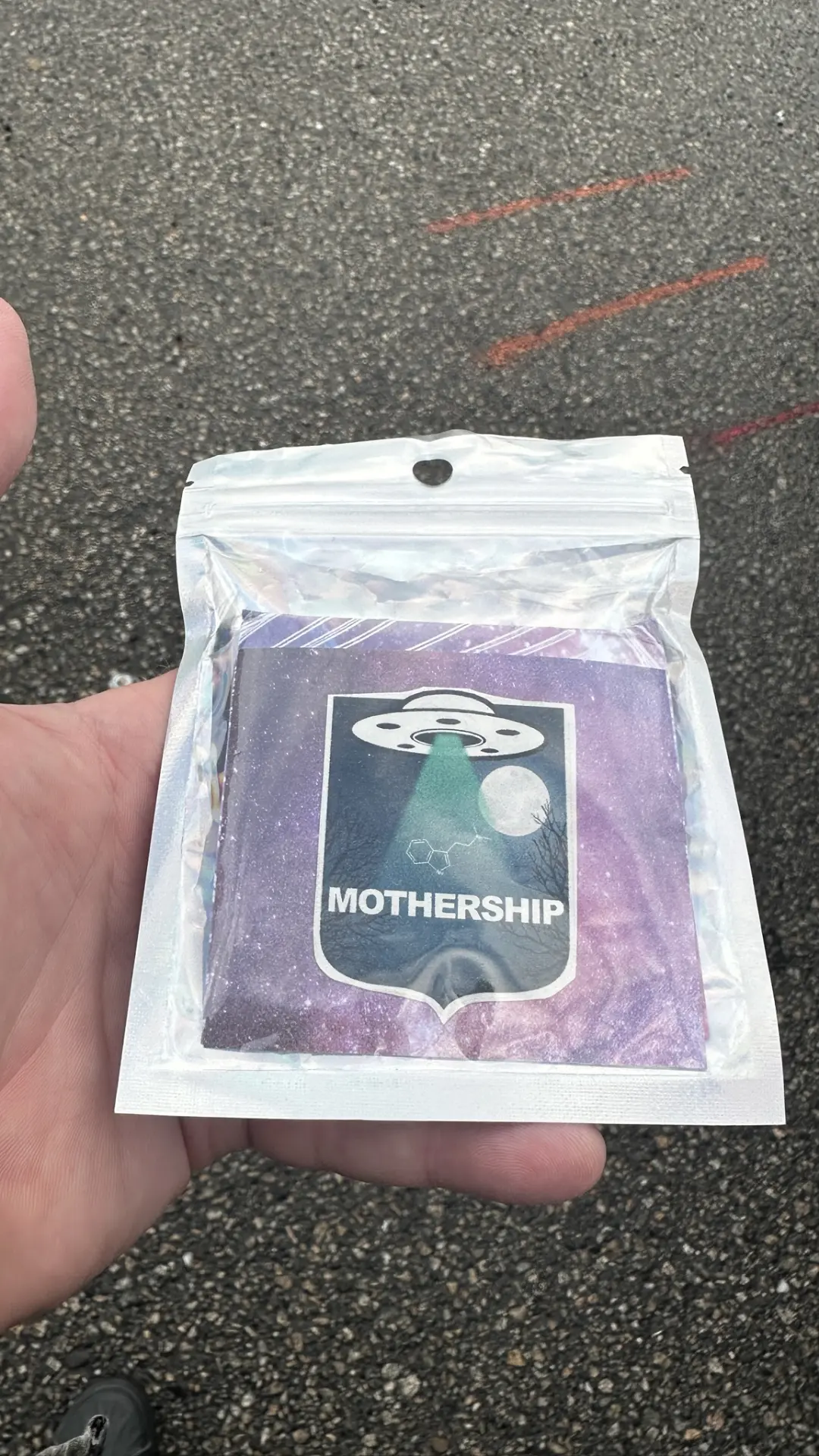 Finished Mothership cartridge package held by hand